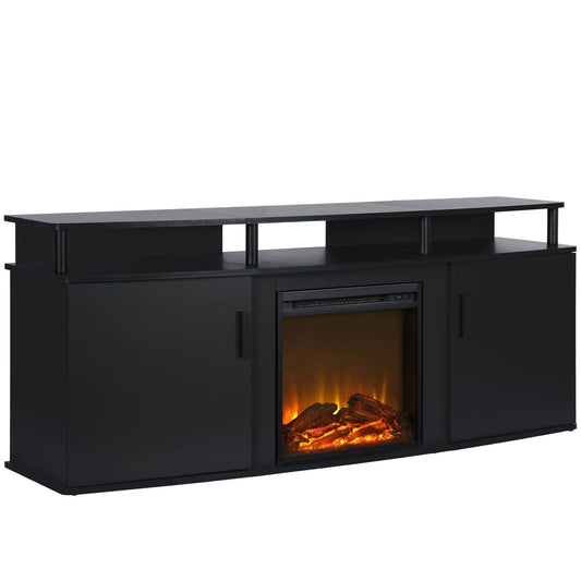 Home Carson Electric Fireplace Tv Console For Tvs Up To 70", Black