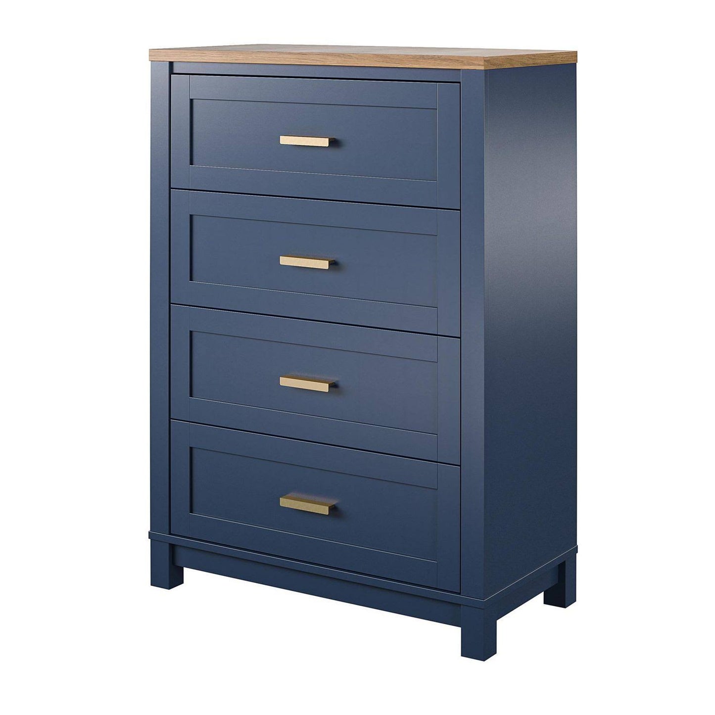 Home Armada 4 Drawer Dresser In Navy With Walnut Top