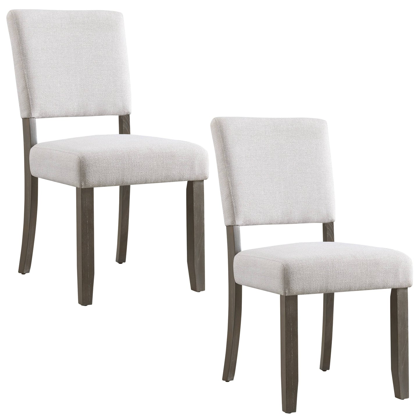 Home 10186bb/Hg Wood Upholstered Back Dining Chair With Heather Gray Seat, Set Of 2
