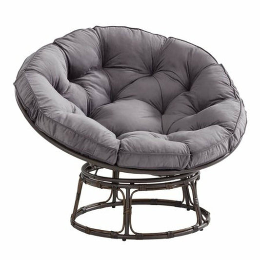 Homes & Gardens Papasan Chair With Fabric Cushion, Charcoal Gray