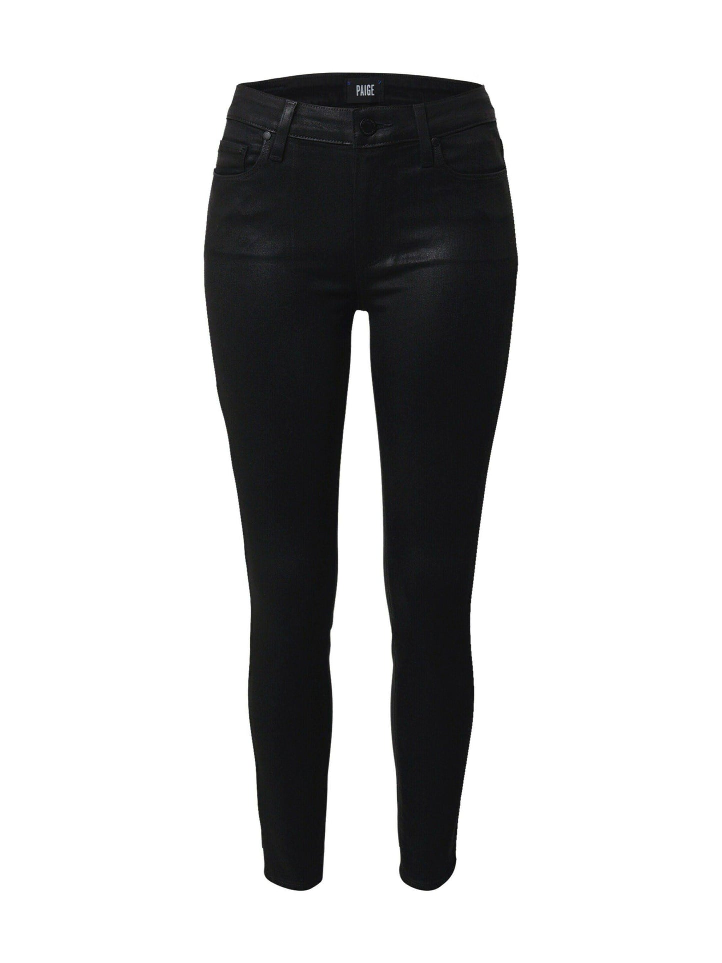 Hoxton Luxe-Coated Skinny Ankle Jeans, Black Fog, Women's, 29