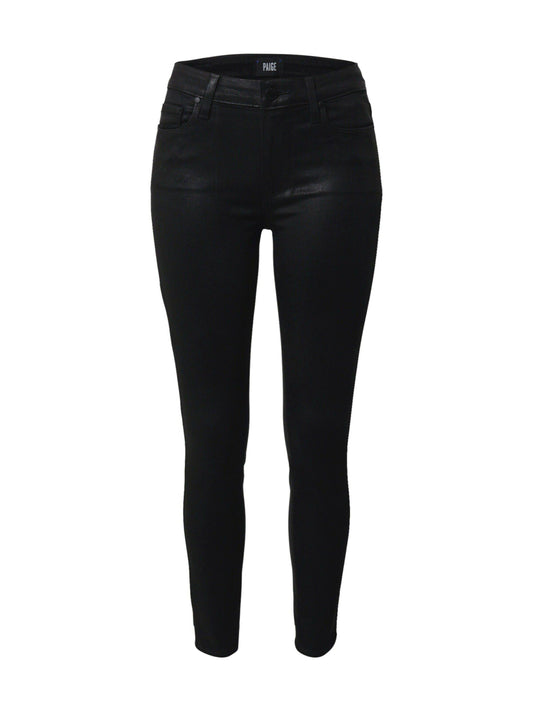 Hoxton Luxe-Coated Skinny Ankle Jeans, Black Fog, Women's, 29