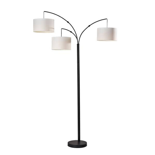 Homes & Gardens Matte Black 3-Head Arc Floor Lamp - Each