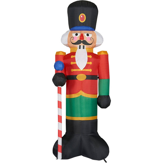 Hill Farm 10-Ft. Tall Traditional Nutcracker, Blow Up Inflatable With Lights And Storage Bag