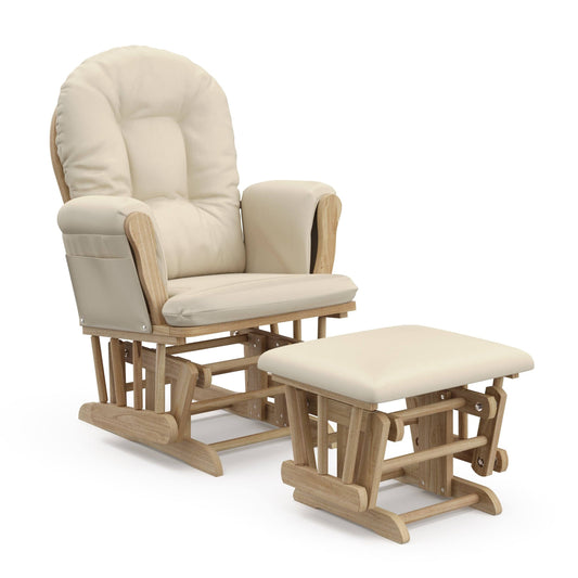 Hoop Glider And Ottoman - Natural/Beige