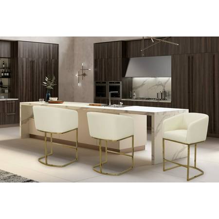 Home Easly Pu Leather Upholstered Shelter Arm Counter Stool