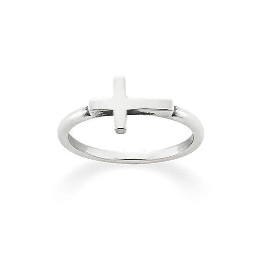 Horizon Cross Ring, Womens, 8, Sterling Silver