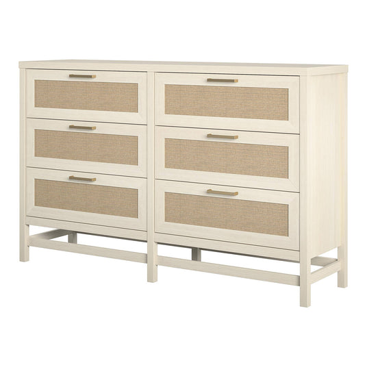 Home Lennon 6-Drawer Dresser Ivory Oak