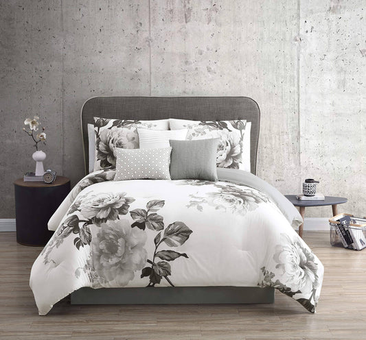 Home 82404 Ridgely Blush Queen Size Comforter Set, Pink - 7 Piece