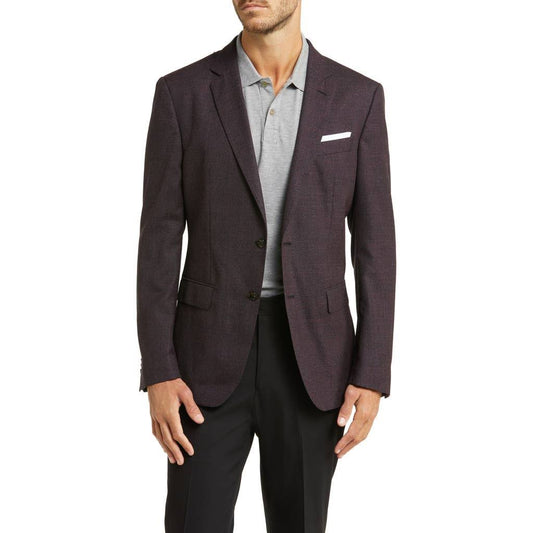 Hutson Slim Fit Plaid Wool Sport Coat In Burg