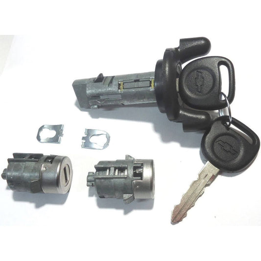Ignition Switch Lock Cylinder Pair -2 Door Lock Cylinder W/2 Logo Keys