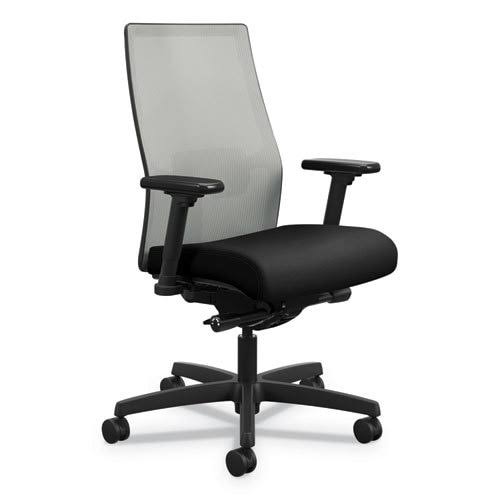 Ignition Ilira-Stretch Mesh/Fabric 2.0 Mid-Back Task Chair, Fog/Black