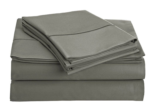 Home Collection 800-Thread-Count Egyptian Cotton Deep Pocket Sateen Weave Calking Sheet Set, Silver