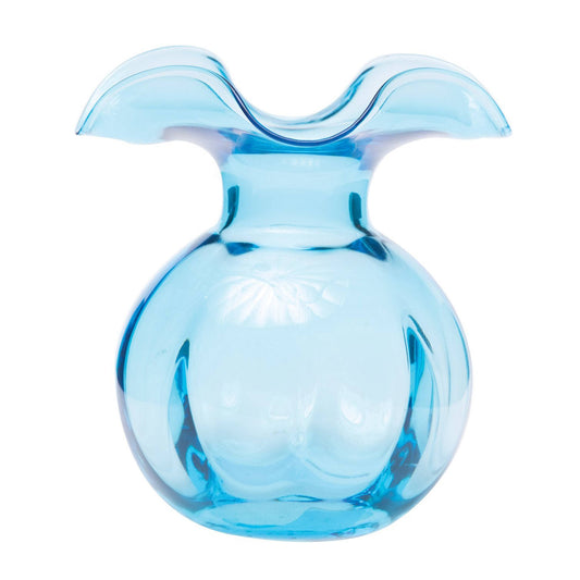 Hibiscus Glass Large Fluted Vase - White