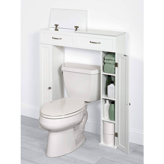 Home Lift Top Bath Storage Console Cabinet, White