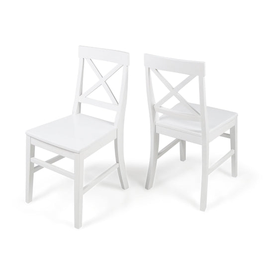 House Roshan White Finish Wood Dining Chairs (Set Of 2)