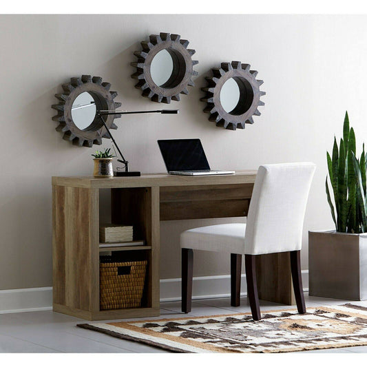 Homes & Gardens Cube Storage Office Desk, White, Size: 54.02 Inch X 19.69 Inch X 30.91 Inch