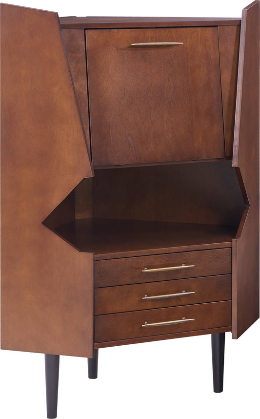 Hz1060 Larson Dark Tobacco Corner Bar Cabinet