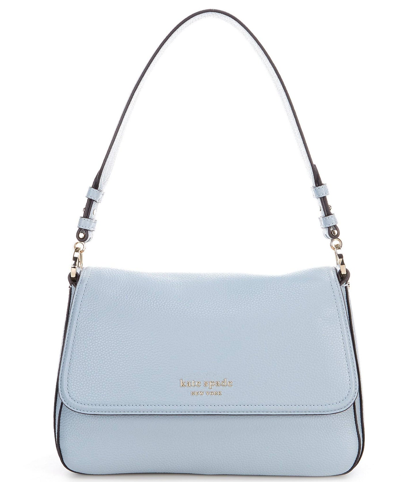 Hudson Pebbled Leather Medium Convertible Flap Shoulder Bag, Womens, Earthenware