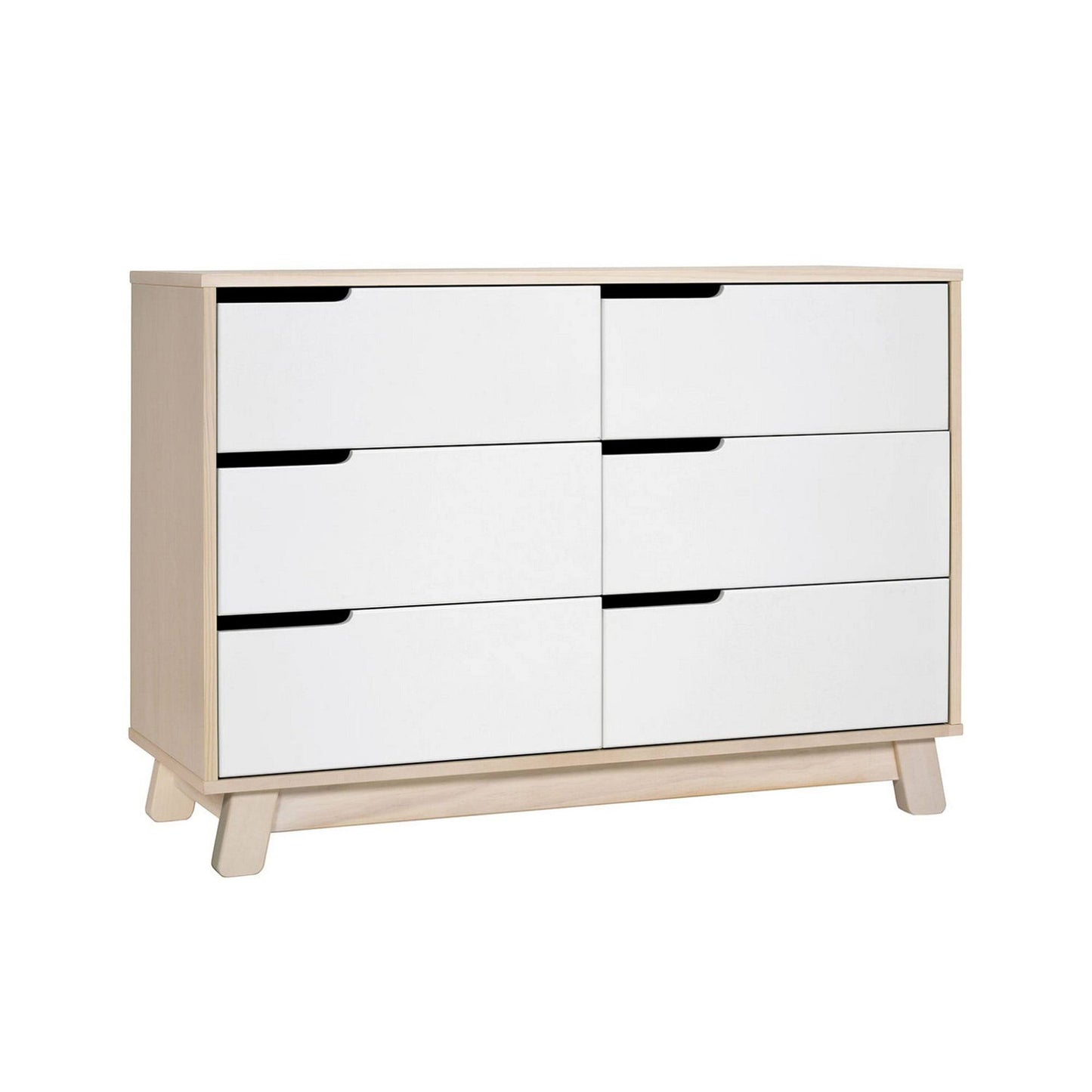 Hudson 6 Drawer Double Dresser, Washed Natural/White