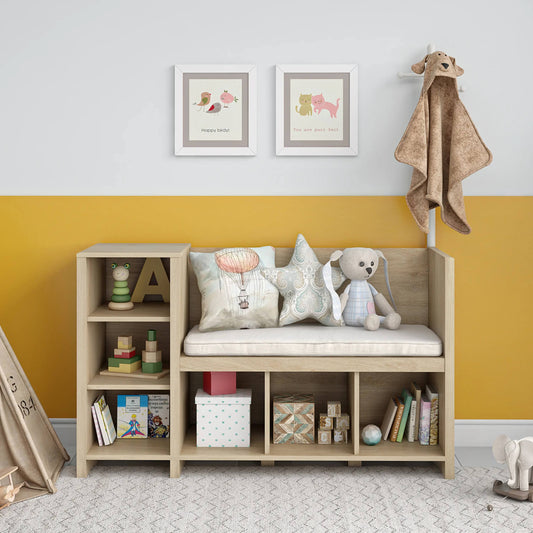 Home Tyler Storage Bench And Coat Rack In Blonde Oak
