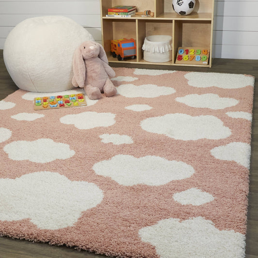 Home Mod-Tod Clouds Kids Shag Area Rug - 3'11" X 5'7" - Grey