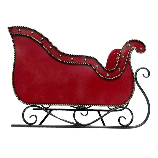Holiday Metal 27" Red Sleigh Basket | At Home