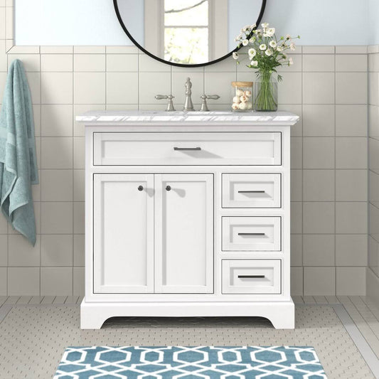 Home Co Darry 36" Single Bathroom Vanity Set Base Finish: White