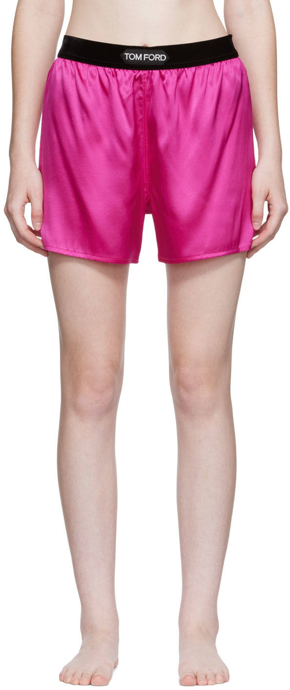 High-Rise Silk-Blend Satin Shorts, Women, Pink, Xxs, Shorts