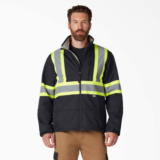 Hi Vis Safety Softshell Jacket - Black Size M (L10532)