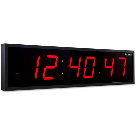 Huge 36 Inch Large Big Oversized Digital Led Wall Clock, Red