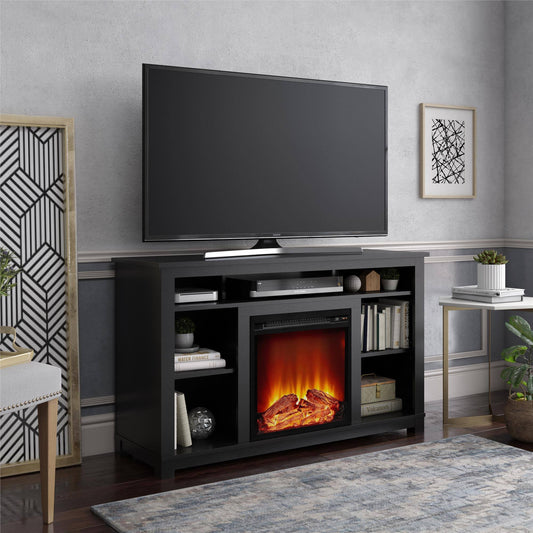 Home Edgewood Fireplace Tv Stand For Tvs Up To 55", Black