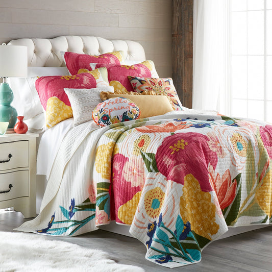 Home Grandiflora Quilt Set And Shams Twin