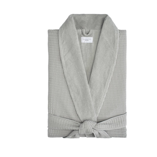 Hotel Kimono Waffle Bathrobe - Grey
