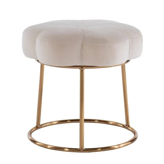 Home Decor Bonnie Vanity Flower Stool - White