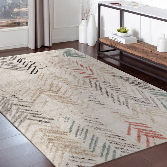 Home Multicolored Abstract Arrows Area Rug - 5'2" X 7'2"