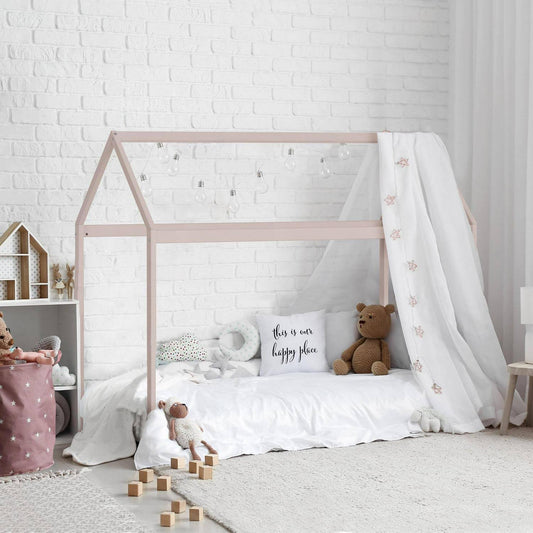 House Canopy Twin Bed, Pink, By Living Essentials