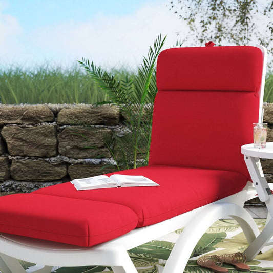 Home Outdoor Sunbrella Chaise Lounge Cushion, Red