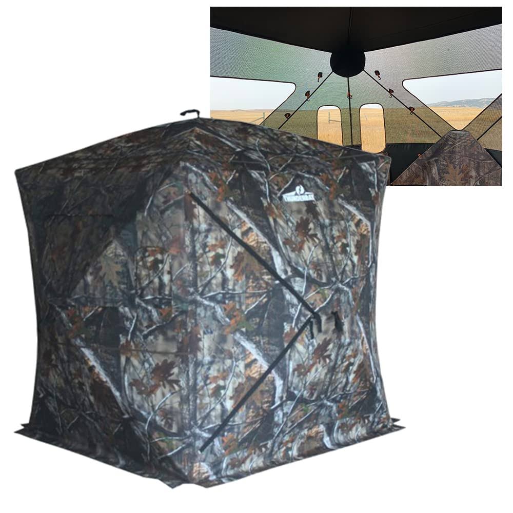 Hidden Threat See Through Hunting Blind Window With View 3 Person Hub Hunting Tent, Men's, Size: One Size