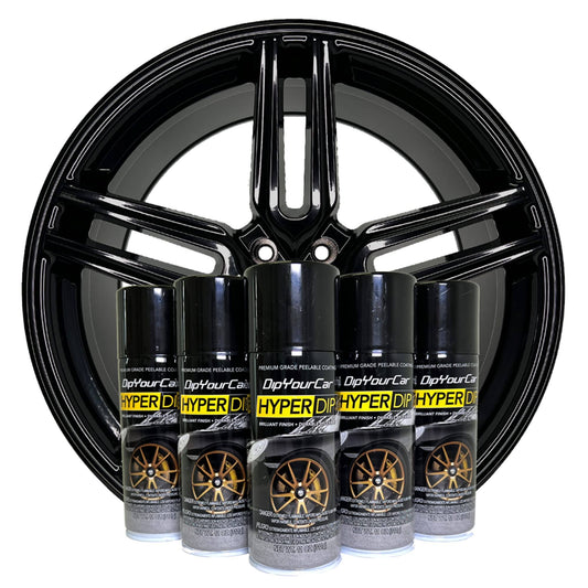Hyperdip Wheel Paint Kit - Diy Set With Cans Of Sprayable Automotive Dip Coat - Removable Peelable Protection For Car Rims - Metallic