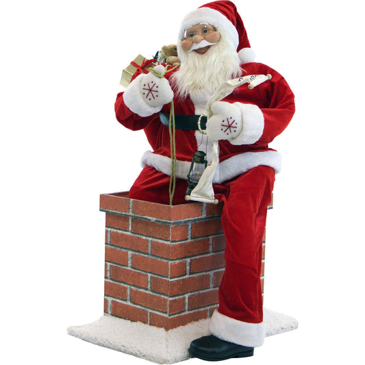 Hill Farm 48-In. Santa Claus In The Chimney