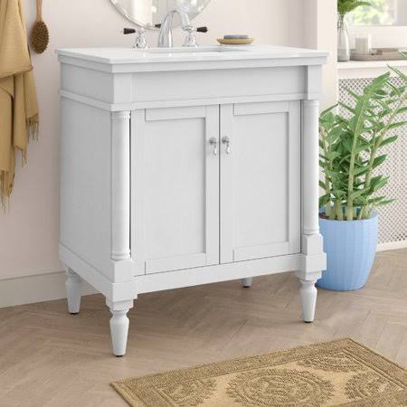 Home Co Deina 30" Single Bathroom Vanity Set Base Finish Antique White