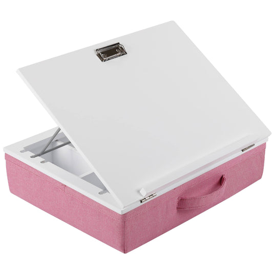Home Lap Desk With Storage And Cushion (Pink)