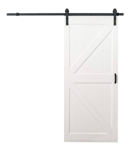 Hollow Core K Brace 36-In X 84-In White K-Frame Prefinished Mdf Single Barn Door (Hardware Included) | Hc052p01pr1pre36084