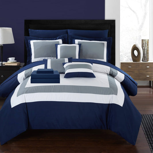 Home Duke 10 Piece Comforter Set; Queen