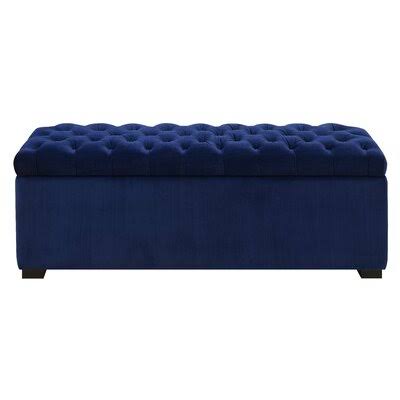 Hill Mabel Upholstered Shoe Storage Bench Upholstery: Navy Blue