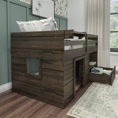 Hill Twin Solid Wood Low Loft Bed By Bed Frame Color: Espresso