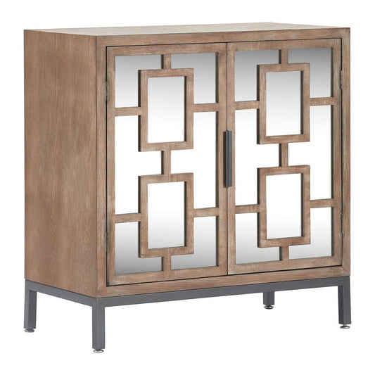 Hilfiger Hayworth Short Mirrored Accent Cabinet Ash Gray