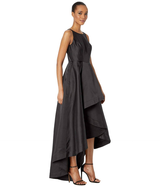 High-Low Mikado Gown, Midnight Navy, Size 14