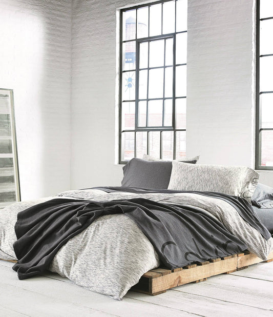 Home Modern Cotton Strata Duvet Cover, King, Marble